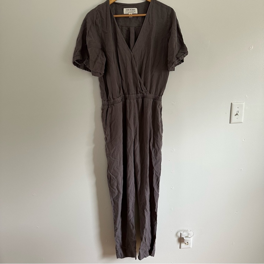Cloth & Stone Anthropologie grey short sleeve pants jumpsuit